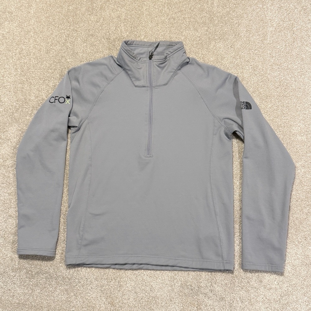 The North Face Pullover Men's Size Medium Gray Thermal 1/2 Zip Waffle Knit